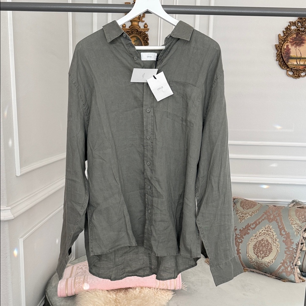 NWT ONIA MEN BUTTON DOWN ABE SHIRT IN DEEP SAGE SIZE XXL MEN